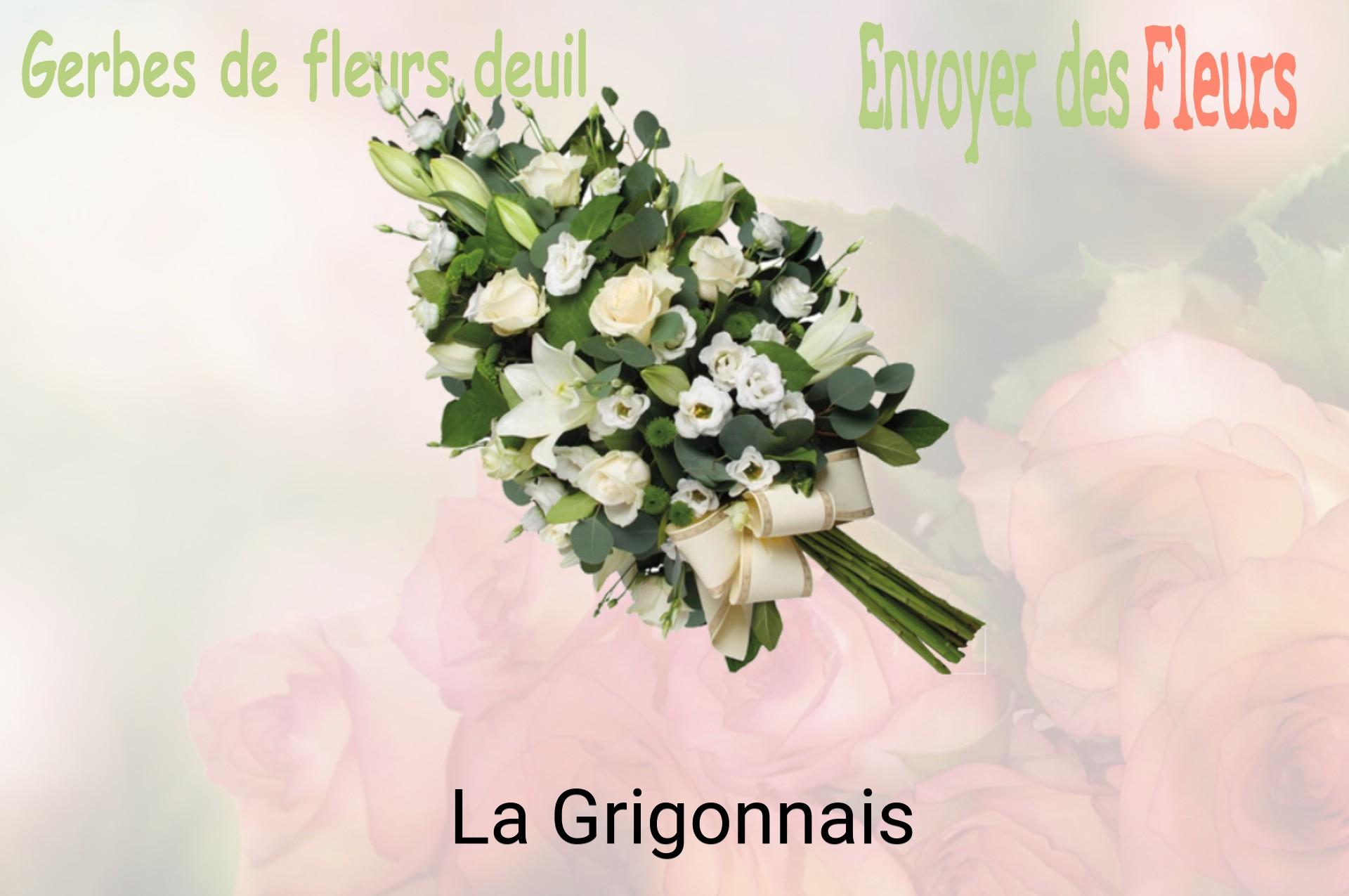 Gerbe de fleurs de deuil livrée à La Grigonnais